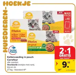 Carrefour Kattenvoeding in pouch Carrefour aanbieding