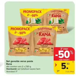 Carrefour Set gevulde verse pasta Rana aanbieding