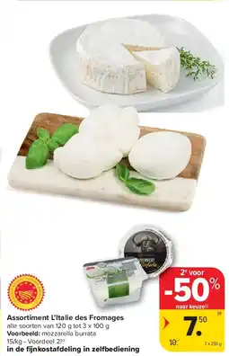Carrefour Assortiment L’Italie des Fromages aanbieding