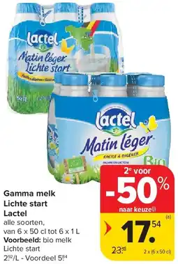 Carrefour Gamma melk Lichte start Lactel aanbieding