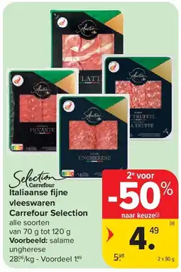 Carrefour Italiaanse fi jne vleeswaren Carrefour Selection aanbieding
