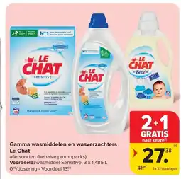 Carrefour Gamma wasmiddelen en wasverzachters Le Chat aanbieding