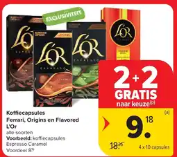 Carrefour Koffiecapsules Ferrari, Origins en Flavored L’Or aanbieding