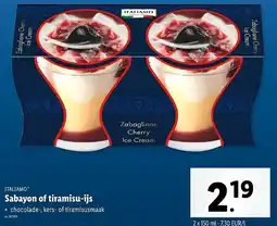 Lidl Italiamo Sabayon of tiramisu-ijs aanbieding
