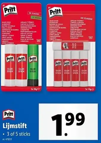 Lidl Pritt Lijmstift aanbieding