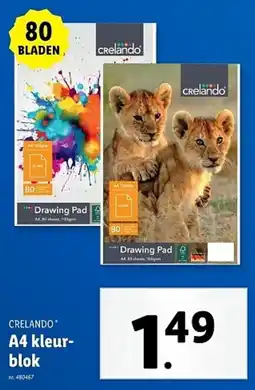 Lidl Crelando A4 kleurblok aanbieding