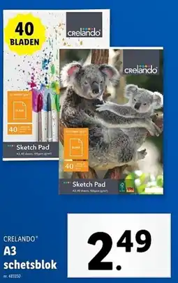 Lidl Crelando A3 Schetsblok aanbieding