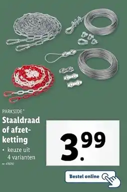 Lidl Parkside Staaldraad of afzetketting aanbieding