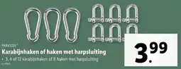 Lidl Parkside Karabijnhaken of haken met harpsluiting aanbieding