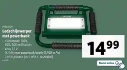 Lidl Parkside Ledschijnwerper met powerbank aanbieding
