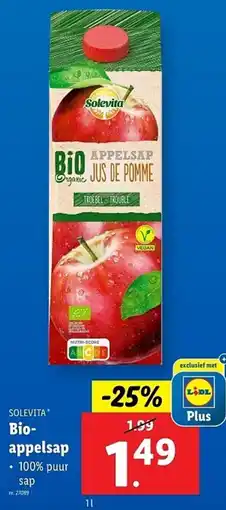 Lidl Solevita Bio- appelsap aanbieding