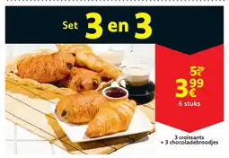 Cora 3 croissants + 3 chocoladebroodjes aanbieding