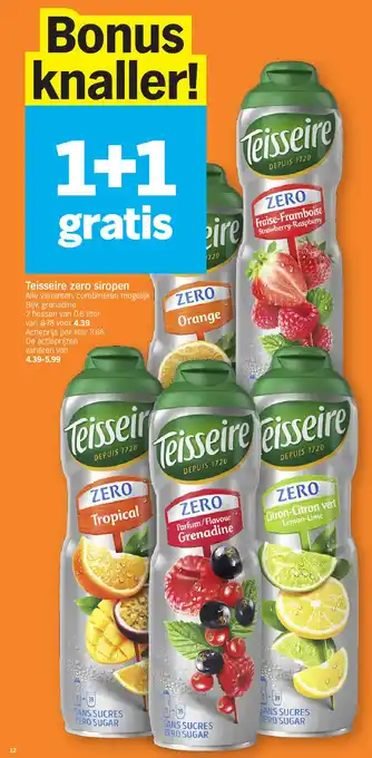 Albert Heijn Teisseire zero siropen aanbieding