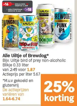 Albert Heijn Alle Uiltje of Brewdog aanbieding