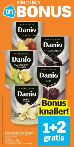 Albert Heijn Danio romige kwark 450 gram aanbieding