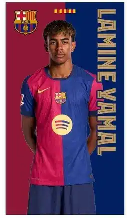 Decathlon FC Barcelona Handdoek / Badlaken Lamine Yamal 140x70 cm aanbieding