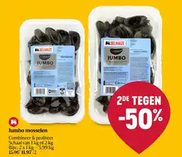 Delhaize Jumbo mosselen aanbieding