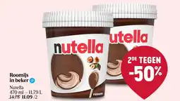 Delhaize Roomijs in beker aanbieding