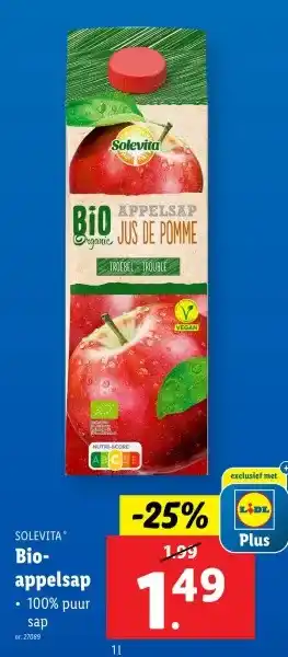 Lidl Bio-appelsap aanbieding