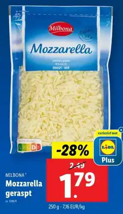 Lidl Mozzarella geraspt aanbieding