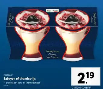 Lidl Sabayon of tiramisu-ijs aanbieding