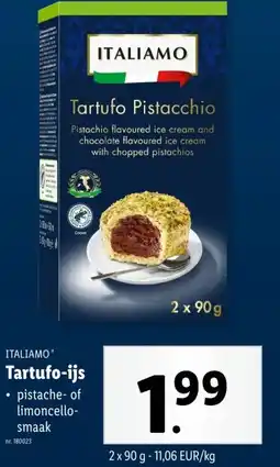 Lidl Tartufo-ijs aanbieding