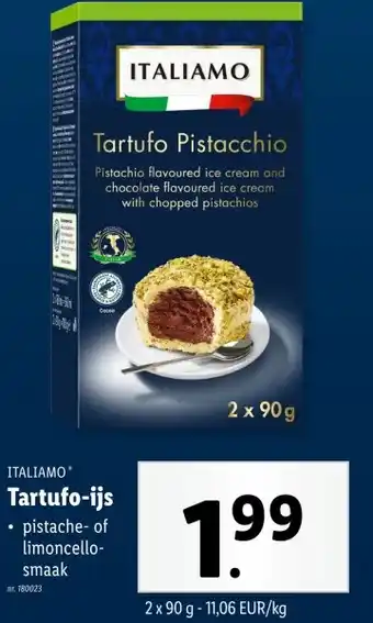 Lidl Tartufo-ijs aanbieding