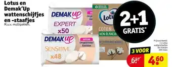 Kruidvat Lotus en Demak'Up wattenschijfjes en staafjes aanbieding