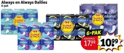 Kruidvat Always en Always Dailies 6 pak aanbieding