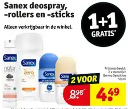 Kruidvat Sanex deospray, rollers en sticks aanbieding