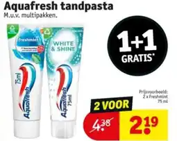 Kruidvat Aquafresh tandpasta aanbieding