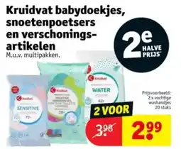 Kruidvat Kruidvat babydoekjes, snoetenpoetsers en verschonings artikelen aanbieding