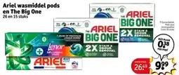 Kruidvat Ariel wasmiddel pods en The Big One aanbieding