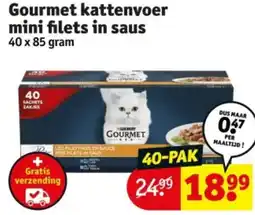 Kruidvat Gourmet kattenvoer mini filets in saus aanbieding