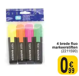 Cora 4 brede fluo markeerstiften aanbieding