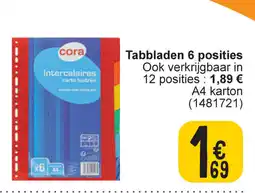 Cora Tabbladen 6 posities aanbieding