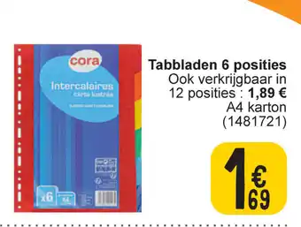 Cora Tabbladen 6 posities aanbieding