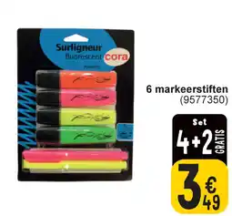 Cora 6 markeerstiften aanbieding