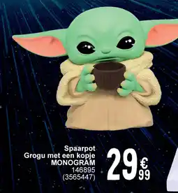 Cora Spaarpot Grogu met een kopje monogram aanbieding