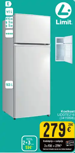 Cora Koelkast LIDDTE216 aanbieding