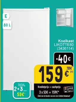Cora Koelkast LIKOTTE80 aanbieding
