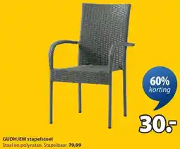 Jysk GUDHJEM stapelstoel aanbieding