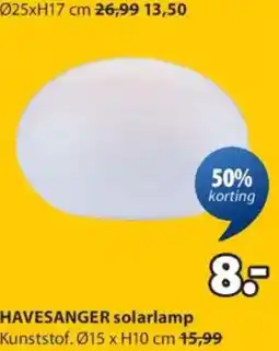 Jysk HAVESANGER solarlamp aanbieding