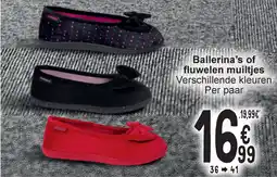 Cora Ballerina's of fluwelen muiltjes aanbieding