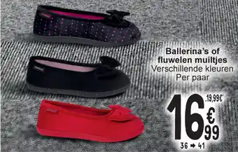 Cora Ballerina's of fluwelen muiltjes aanbieding