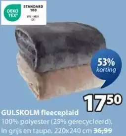 Jysk Gulskolm fleeceplaid aanbieding