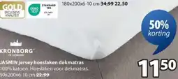Jysk Kronborg jasmin jersey hoeslaken dekmatras aanbieding