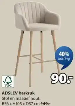 Jysk Adslev barkruk aanbieding