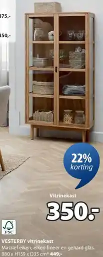 Jysk Vesterby vitrinekast aanbieding