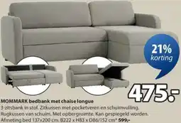 Jysk Mommark bedbank met chaise longue aanbieding